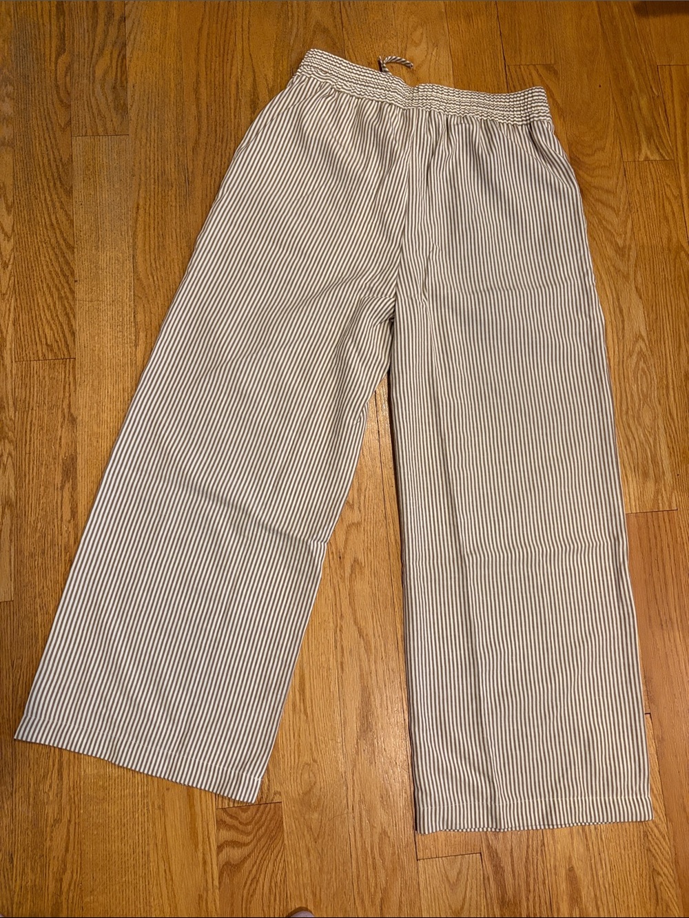New HALARA High-Waisted Drawstring Striped Linen-Feel - Picture 8 of 14